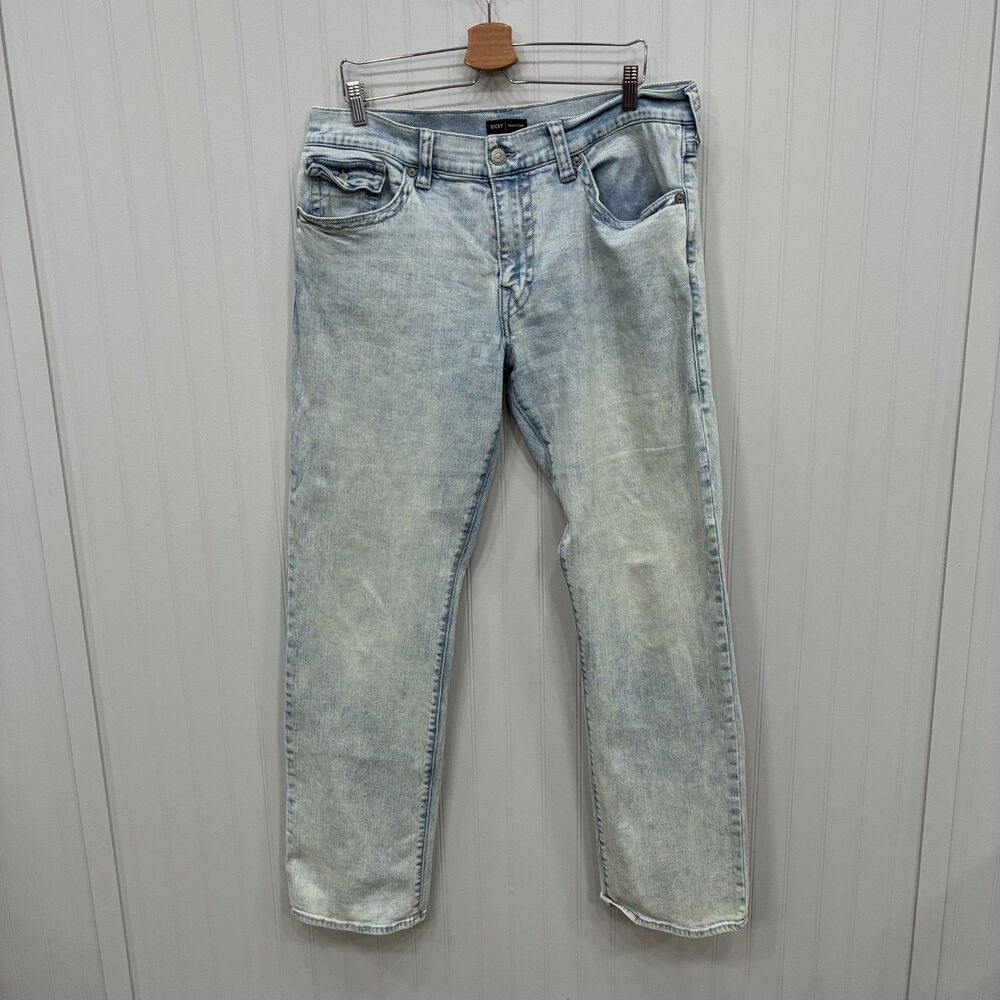 True Religion Ricky Men's W36 x L34 Blue Relaxed Straight Light Wash Denim Jeans